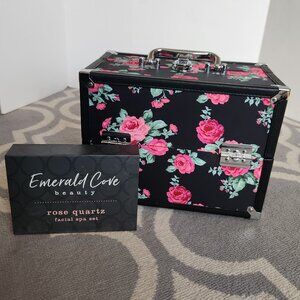 Makeup Cosmetic Case Trunk Jade Facial Roller Gua Sha Face Massager Rose Quartz